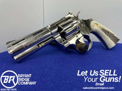 1979 Colt Python .357 Magnum Nickel 4" *BEAUTIFUL NICKEL w/ GENUINE STAGS*