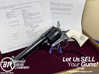 Colt SAA .45LC *MARTY HUBER'S RETIREMENT GIFT - ONE OF A KIND* Documented