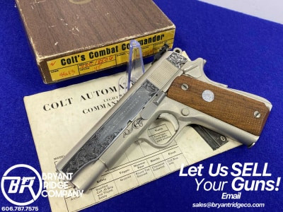 1972 Colt Combat Commander .45ACP 4.25" *MASTERFULLY SCROLL ENGRAVED*