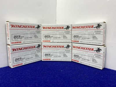 120Rds Winchester USA .223 Rem 55gr FMJ Target Ammo *RANGE DAY FAVORITE*