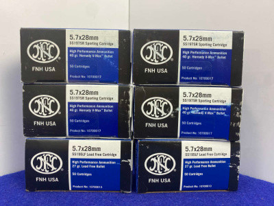 300 Rounds FN Herstal 5.7x28mm SS197SR/SS195LF Ammo *SPORTING & LEAD FREE*