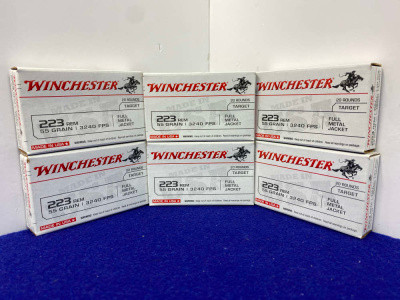 (6) 20Rd Boxes of Winchester USA Target .223 Rem *CONSISTENT ACCURACY*