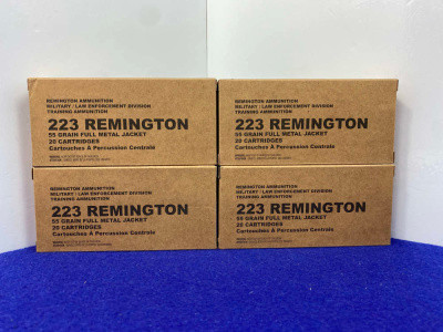 80Rds Remington .223 Rem 55gr FMJ Ammunition *MILITARY TRAINING STYLE*