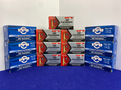 650Rds .30 Carbine 110Gr FMJ Ammo PPU & Aguila *CLASSIC M1 CARBINE CALIBER*