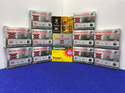 85 Rounds 20 Gauge 2-3/4" Slug Ammunition *WINCHESTER, REMINGTON, BROWNING*