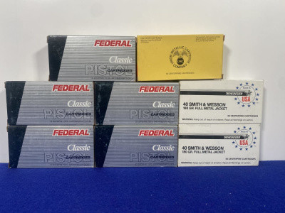 400Rds 40 S&W 180Gr Federal, Winchester, & UMC Ammo *HI-SHOK JHP INCLUDED*