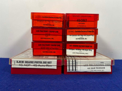 8 Mixed Lee Reloading Dies .223 / .308 / .357 / .44 / .45 *RELOADING SETUP*