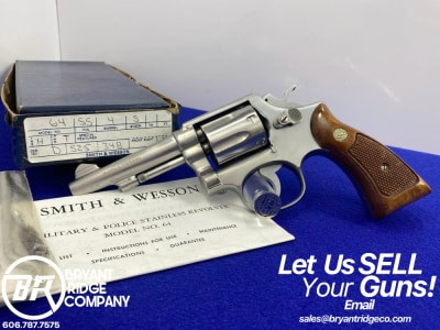 1973 Smith & Wesson Model 64 No-Dash .38 Spl *4" PINNED TAPERED BARREL*