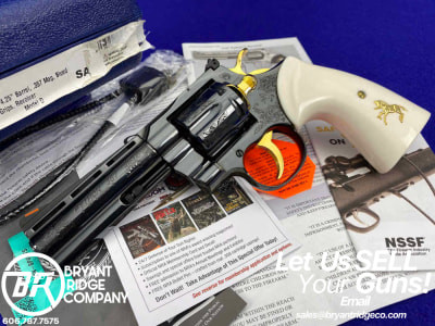 Colt Python .357 Mag Blued 4.25" *GORGEOUS SCROLL GOLD INLAY ENGRAVED*
