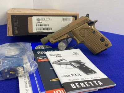 Beretta 21A Bobcat FDE Covert .22LR 2.9" *TIP-UP THREADED BARREL PACKAGE*