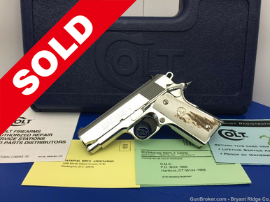 1994 Colt MKIV Officers *AMAZING BRIGHT STAINLESS & GENUINE STAG