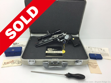 1980 Colt Python Hunter .357 Mag Royal Blue 8" *ULTRA RARE MODEL WITH ...