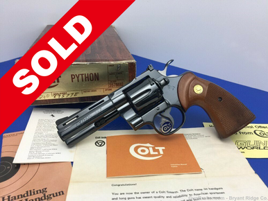 1978 Colt Python 4" .357mag *GORGEOUS COLT ROYAL BLUE FINISH* Stellar ...