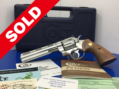 1985 Colt Python *GORGEOUS BRIGHT STAINLESS REVOLVER* Absolutely