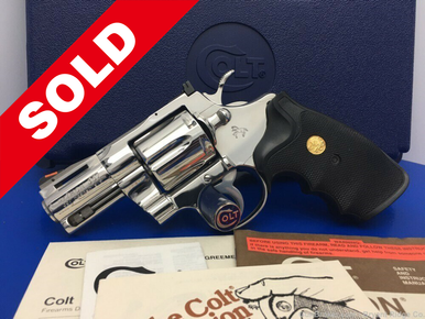 1991 Colt Python .357. Mag *RARE 2.5" & FACTORY BRIGHT STAINLESS FINISH ...