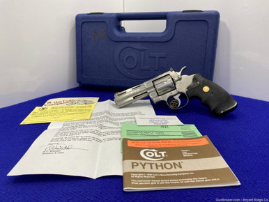 *SOLD* 1991 Colt Python .357 Mag Stainless 4" *TIMELESS COLT SNAKE ...
