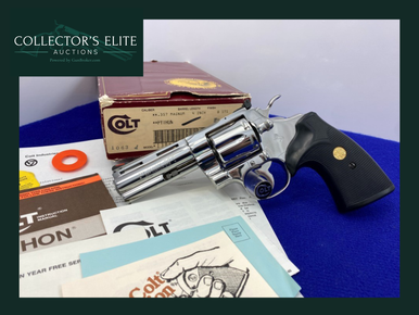 *SOLD* 1986 Colt Python .357 Mag 4" *GORGEOUS FACTORY BRIGHT STAINLESS*