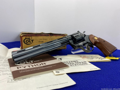 *SOLD* 1980 Colt Python .357 Blue 8" -LEGENDARY SNAKE SERIES REVOLVER ...