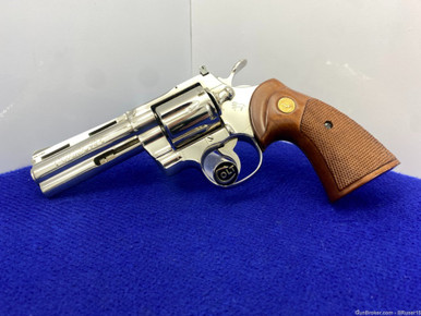 *SOLD* 1979 Colt Python .357 Magnum Nickel 4" *ICONIC SNAKE SERIES ...