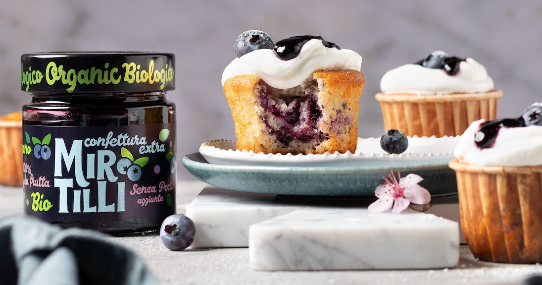 Cupcake Variegati ai Mirtilli