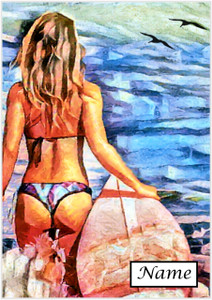 Pop Art Surfer Girl - Personalised
