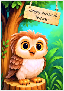 Happy Woodland Owl - Personalised
