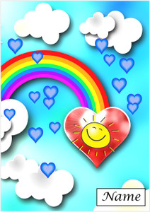 Sunny Rainbow Heart - Personalised