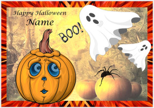 Halloween Ghosts & Nervous Pumpkin - Personalised Halloween Ghosts & Nervous Pumpkin - Personalised