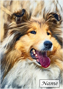 Rough Collie Portrait - Personalised