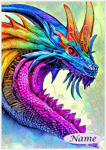 Rearing Rainbow Dragon - Personalised