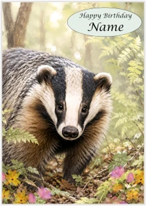 Curious Woodland Badger - Personalised