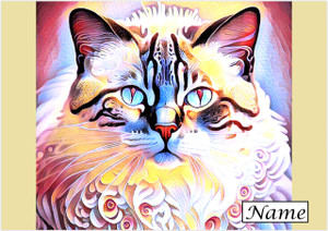 Fantasy Porcelain Cat Pop Art - Personalised