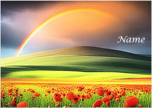 Rainbow over Poppies Watercolour - Personalised Rainbow over Poppies Watercolour - Personalised