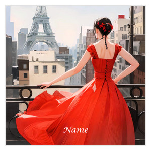 Paris, in a red Dress - Personalised