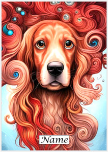 Curly Red Setter - personalised
