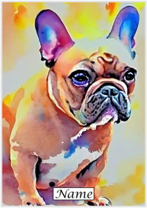 French Bulldog Watercolour - Personalised French Bulldog Watercolour - Personalised