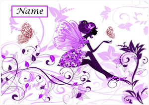 Fairy and Butterflies (Purple) - Personalised