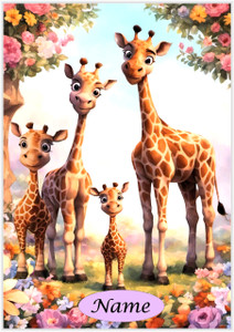 Family of Four Giraffes - Personalised Family of Four Giraffes - Personalised