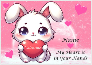 Bunny Heart Valentine - Personalised Bunny Heart Valentine - Personalised