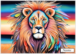 Fantasy Feather Maned Lion - Personalised