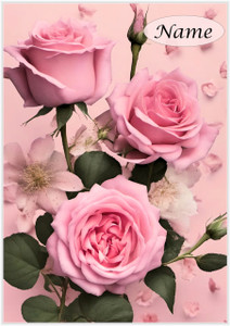 Soft Pink Roses - Personalised Soft Pink Roses - Personalised