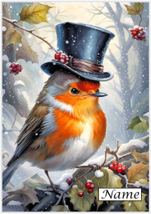 Gentleman Snow Robin - Personalised Gentleman Snow Robin - Personalised