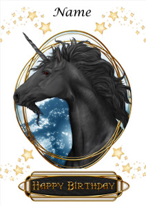 Black Unicorn Birthday - Personalised