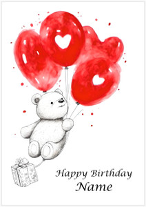 Balloon Bear with Gift - Personalised Balloon Bear with Gift - Personalised
