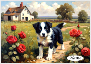 Welcome Home Border Collie Puppy - Personalised