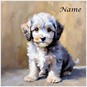 Cute Cockerpoo in Oils - Personalised