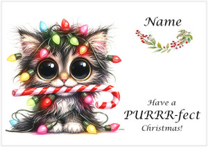 Candy Cane Kitten - Personalised Candy Cane Kitten - Personalised