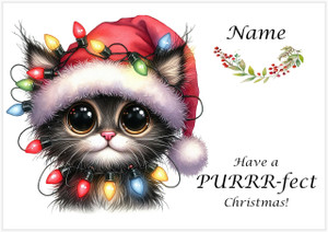 Santa Hat Cat - Personalised