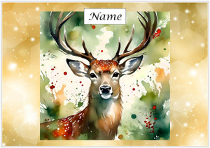 Watercolour Stag - Personalised Watercolour Stag - Personalised