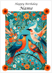 Stylised Painted Birds - Personalised